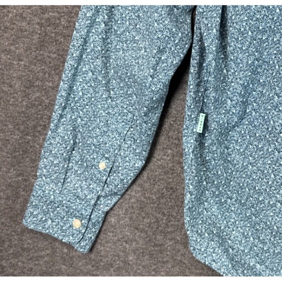 Vissla Button Down Shirt Blue Micro Print Long Sleeve Casual Mens Size S Hipster - Picture 9 of 11